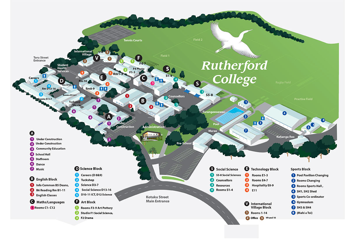 Rutherford College School Map 1